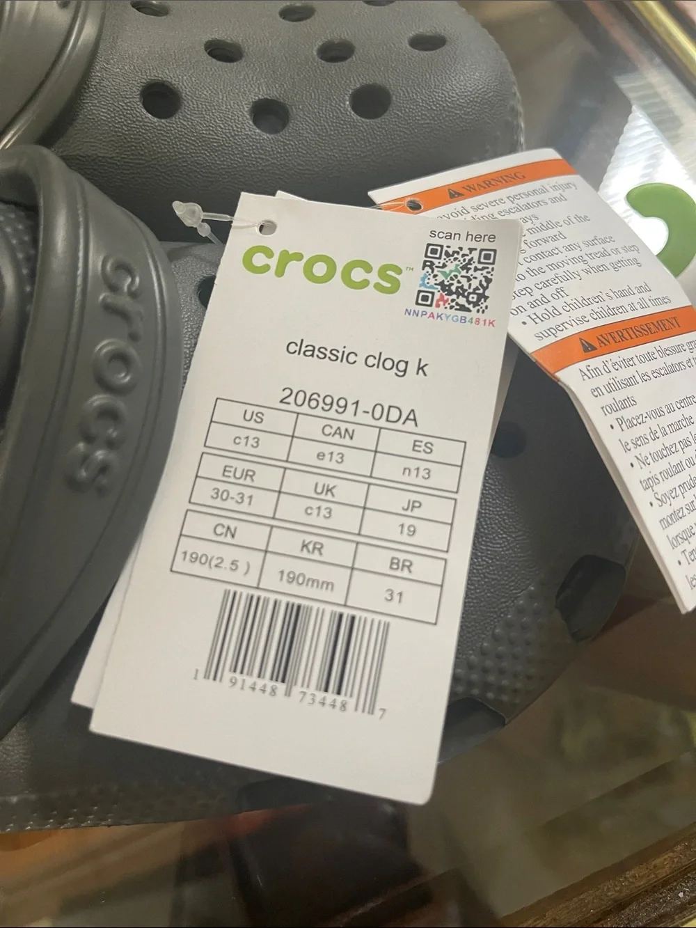 CROCS Kids Classic Clog in Gray
